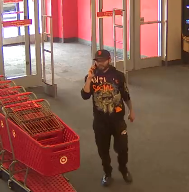 EdmondPD's tweet photo. We need your help in identifying a suspect who stole a wallet from Crunch Fitness and used the victim’s credit cards for nearly $4,000 in purchases.

The suspect has a “BLESSED” tattoo on the right forearm, multiple tattoos on the left forearm, and walks with a limp.

If you have any information, please call (405) 359-4466 or text 405-625-8398. Reference case #2026-28482.