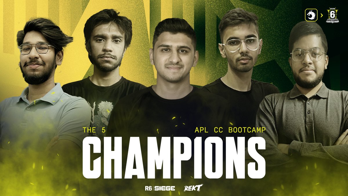 REKTgn's tweet photo. IT'S THE 5! CHALLENGER CIRCUIT ASIA CHAMPIONS!! 🏆

They pull off the lower bracket run, complete with 5 hours of close maps on the final day, and still come out on top. 

Incredible fortitude on display from The 5. They definitely earned their spot at regional finals! https://t.co/T56j0vUHfB