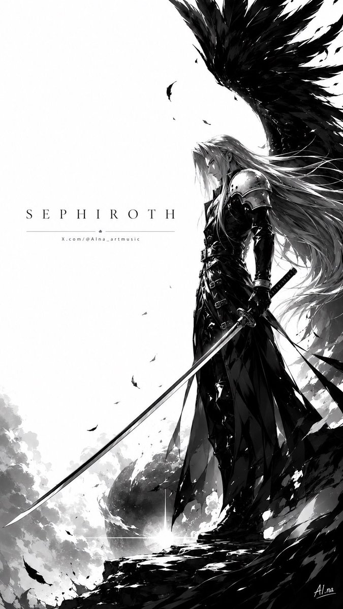 AIna_artmusic's tweet photo. Black and white FF7 wallpapers Just insanely clean. ⚫⚪

No loud colors.
No extra noise.
Just pure Final Fantasy presence.

Cloud. Tifa. Aerith. Sephiroth.
Minimal look. Maximum aura.

This is the kind of wallpaper you don’t just like…
you save immediately. 📱✨

Which one gets your lock screen first? 👇

#FinalFantasy #FF7 #CloudStrife #TifaLockhart #Aerith #Sephiroth #Wallpaper #BlackAndWhite #Monochrome #Minimalist #PosterStyle #AIart #fanart #AIna_artmusic.