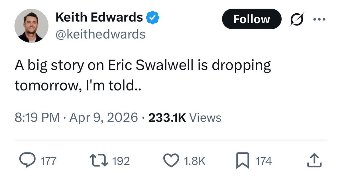 PollTracker2024's tweet photo. FWIW Edwards also broke the news about Swalwell’s sexual assault scandal a day before the news media started reporting on it. https://t.co/1m9WVS7Tvh