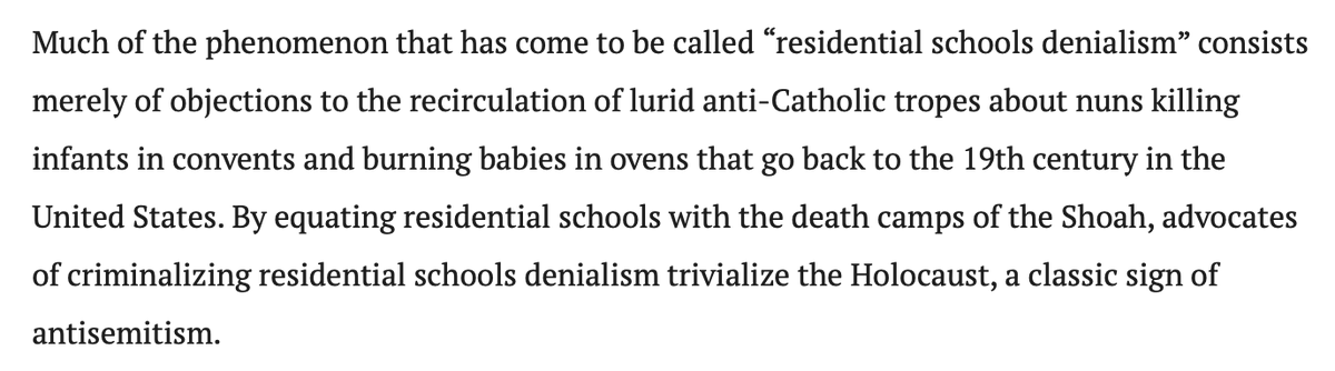 JeremyAppel1025's tweet photo. I bit the bullet and read the Glavin op-ed. It's even more batshit than I imagined. 

He suggests it's both antisemitic and anti-Catholic to compare residential schools to the Shoah. https://t.co/jQF4GzaWwv