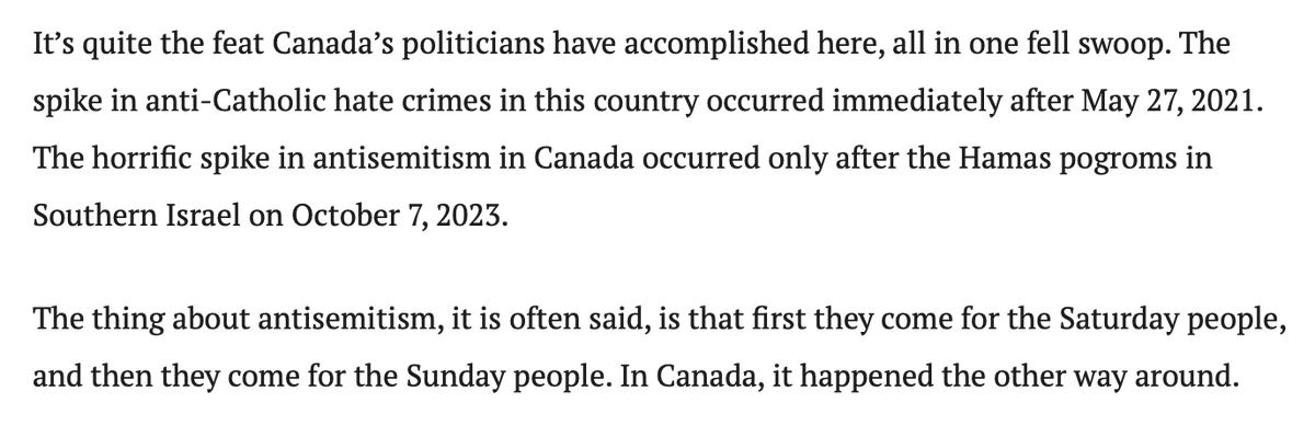 JeremyAppel1025's tweet photo. I bit the bullet and read the Glavin op-ed. It's even more batshit than I imagined. 

He suggests it's both antisemitic and anti-Catholic to compare residential schools to the Shoah. https://t.co/jQF4GzaWwv
