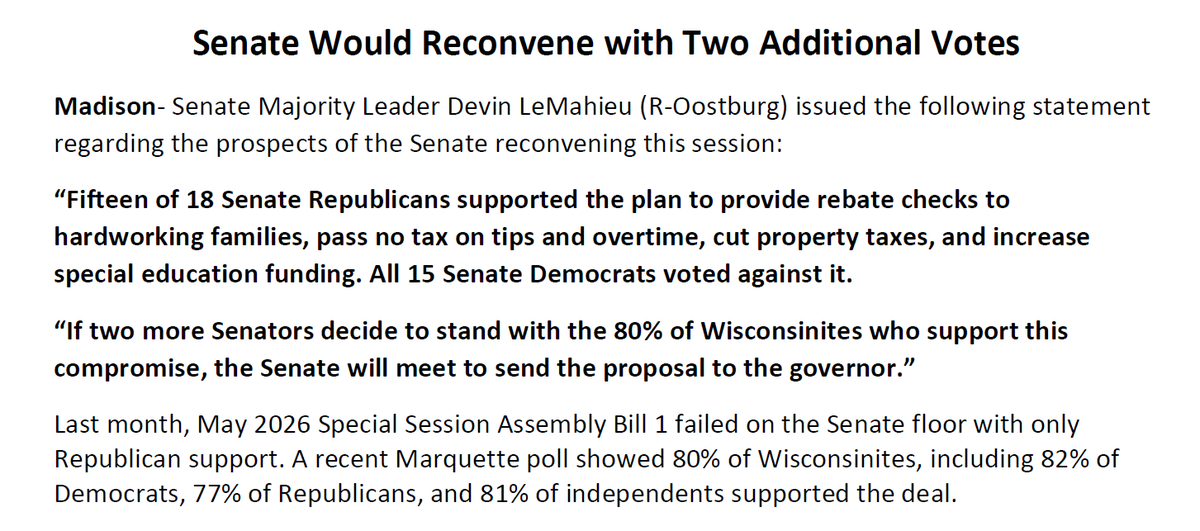 jessieopie's tweet photo. .@SenatorDevin says the Senate will come back to vote again on the failed tax relief/school funding deal IF two more senators step forward to vote yes https://t.co/DJK0nHenqw