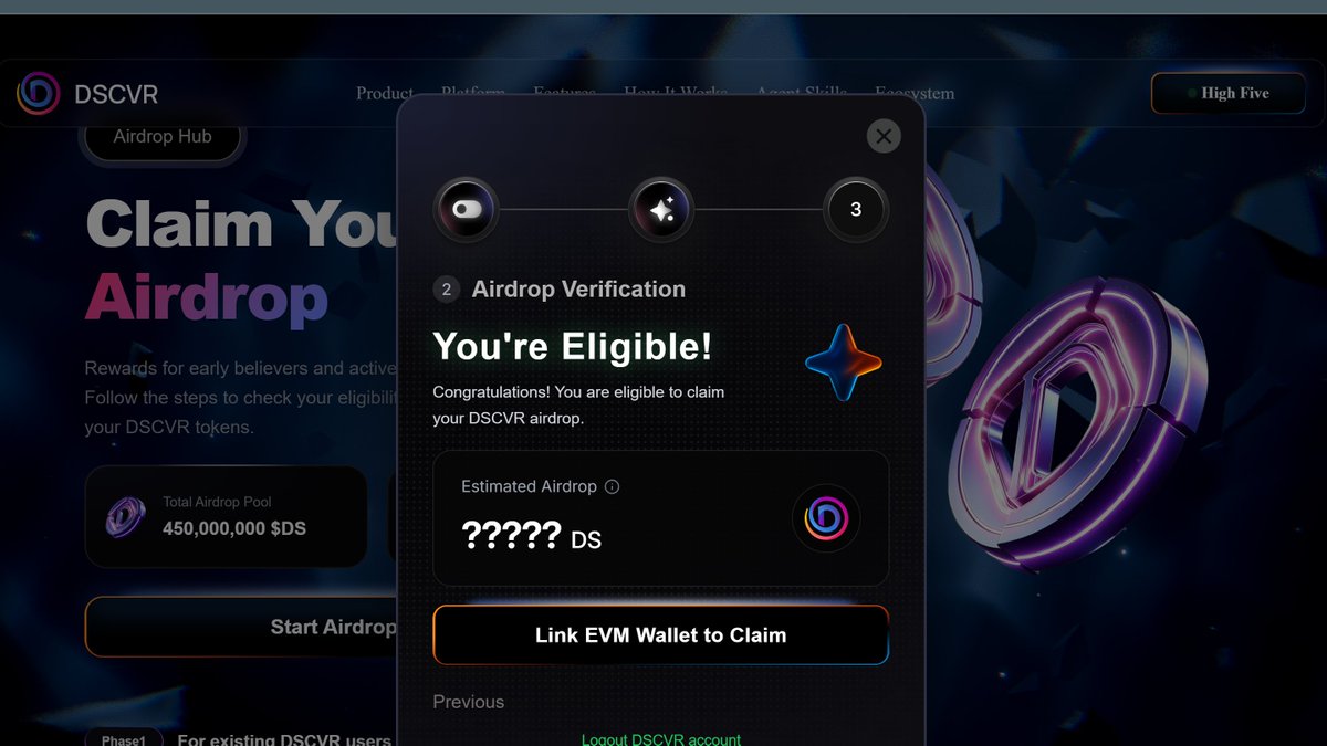 0xFred_'s tweet photo. Airdrop eligibility Checker for @DSCVR1 

https://t.co/ULiL1UOGF3 https://t.co/YXfFm7FpFD