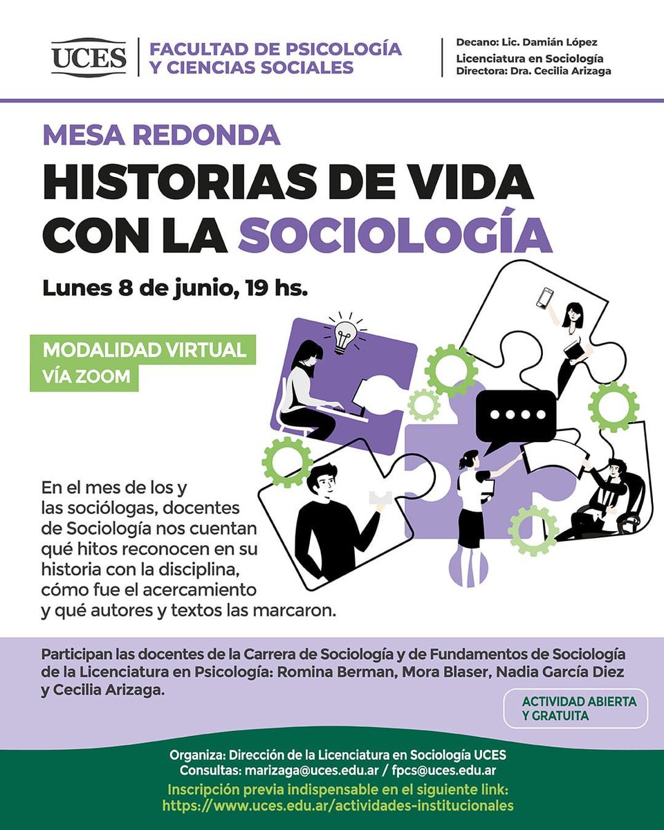 PrensaOpenPress's tweet photo. Mesa Redonda | Historias de vida con la Sociología
   Lunes 8 de junio a las 19 hs.
📲 Virtual vía Zoom · Actividad gratuita y abierta
🔗 Inscripción previa en: https://t.co/sq1OiLeoOg https://t.co/AoUwopwJAt
