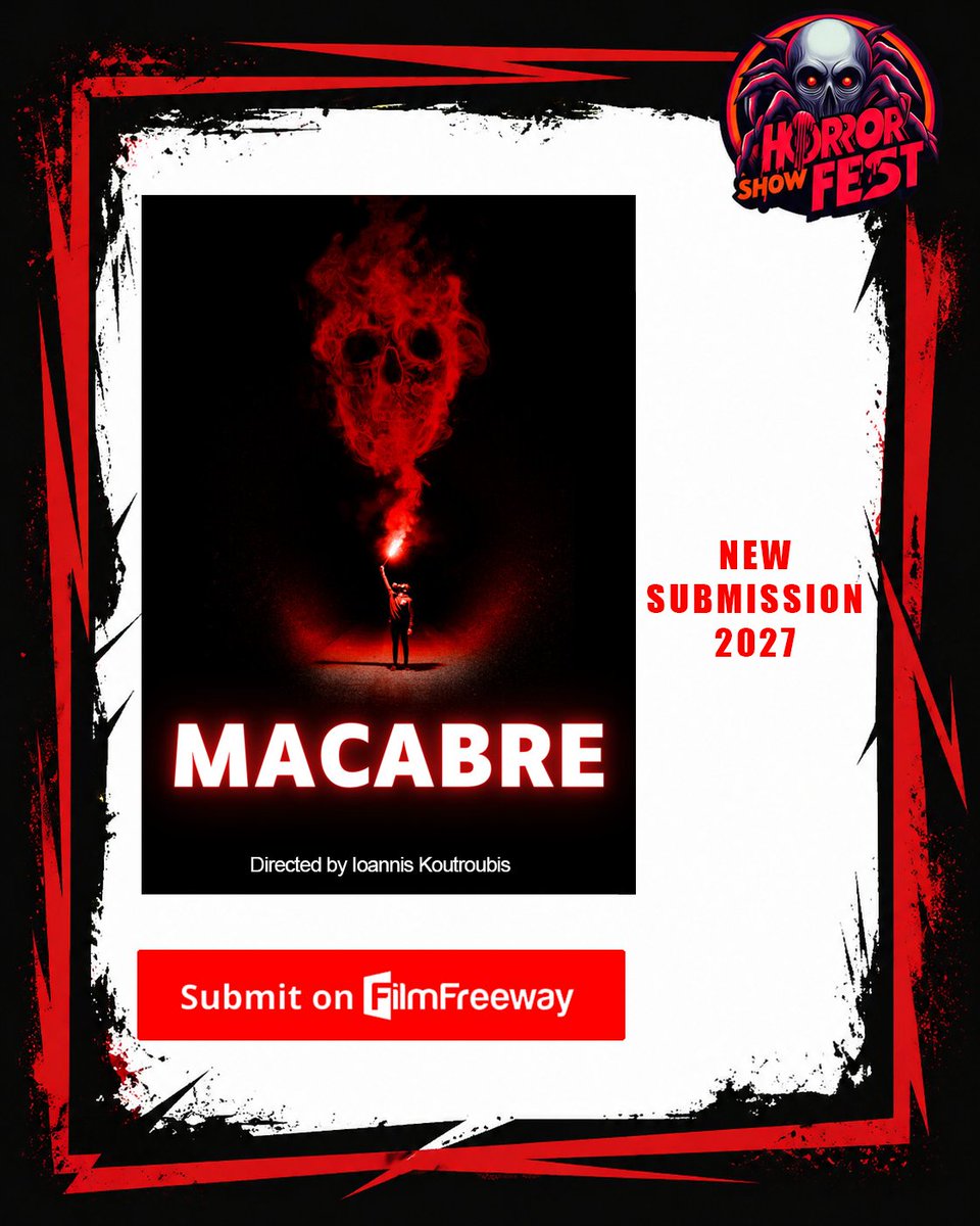 HorrorShowfest's tweet photo. OPEN CALL, SUBMIT YOUR FILM: https://t.co/WKeB6jJ1Qu #filmfestival #horror #corto #lungometraggio #cortohorror #cinemaindipendente #shortfilm #horrormovie #opencall #FilmFreeway #indiehorror #indiemovie #horrorshort #shorthorror #horrorfeature #horrorfan https://t.co/akfeWimhr0