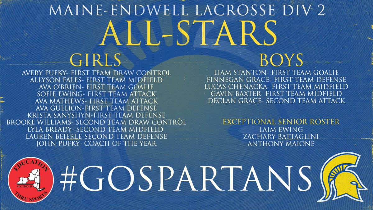MECSDathletics's tweet photo. 🥍Congratulations to our Boys and Girls Lacrosse All-Stars! @MECSDSpartans @MGeraldWilson @EricaStaiger @AmoME71 #GOSPARTANS https://t.co/fmwnmzYdmy