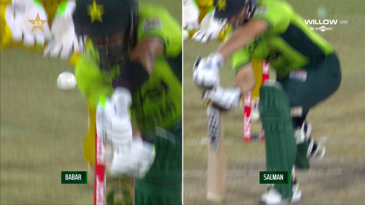 TsMeSalman1_'s tweet photo. Technique difference of Babar Azam &amp; Salman Ali Agha. https://t.co/gmD5c8ld08