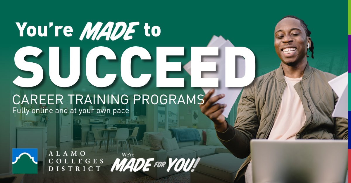 AlamoWorkforce's tweet photo. 💻 Learn new skills on your schedule.
We offer self-paced online courses designed to help you build career-ready skills from anywhere, at any time.
📲 Browse courses and get started today: https://t.co/Jsy0wkCQzc
#OnlineLearning #CareerTraining #AlamoColleges #ContinuingEducation https://t.co/usAT3tttS2