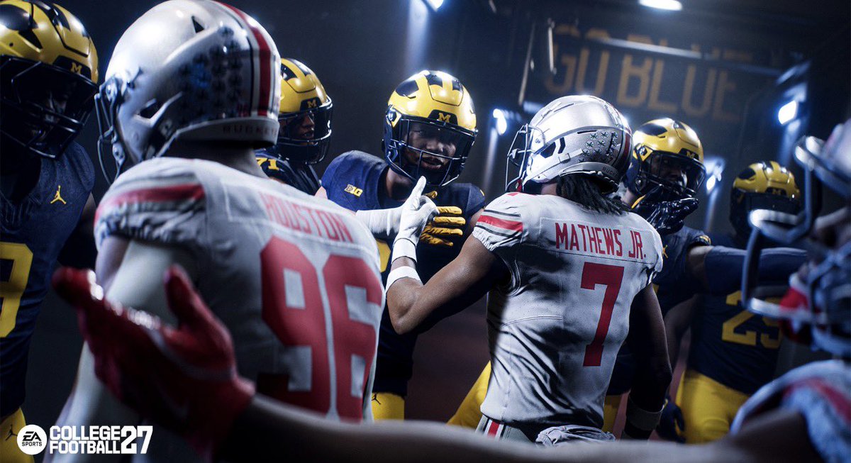 DayTimeSZN's tweet photo. First look at Ohio State Michigan in CFB ‘27 

I know its not actual gameplay, but it looks like a massive update to lighting/graphics https://t.co/1Wcug1LaO9