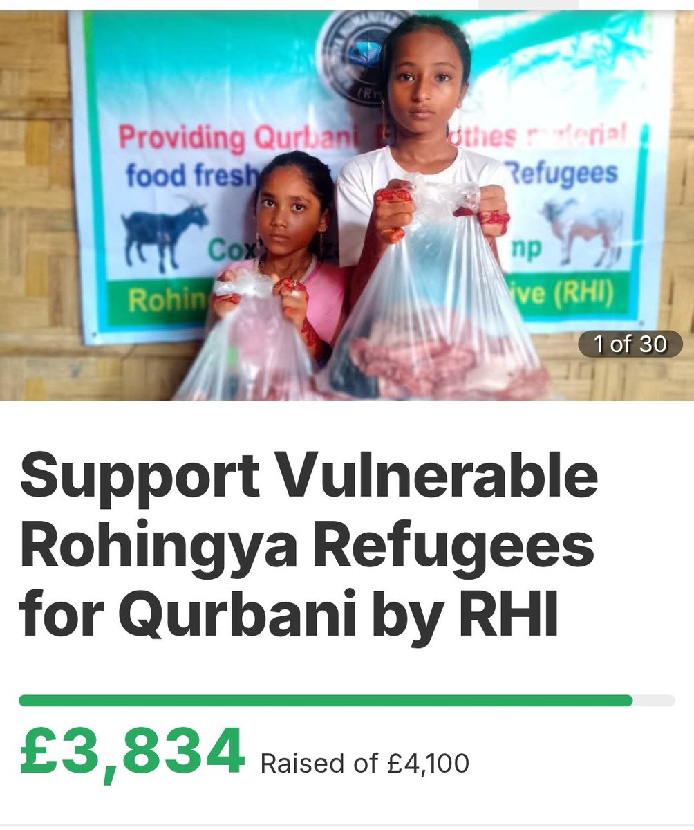 Rhi1012946Rhi's tweet photo. Unfortunately, donations have dropped.

We are still very close to our £278 goal. If just 14  people donate £20 each, we can reach it and continue supporting Rohingya refugees.

Please consider donating, sharing, or boosting this message

https://t.co/Rxk3kGNu2T… https://t.co/qTDXAvHs5z