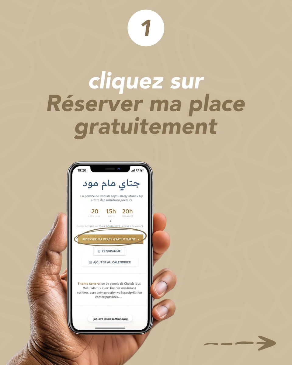 jeunestidianes's tweet photo. 📢 J-16 | ÉVÉNEMENT SPECIAL : JOOTAYU MAME MAODO ! ✨
Vous souhaitez participer à la grande rencontre "Jootayu Mame Maodo" le samedi 20 juin prochain ? Les places sont limitées,
🔗 Lien pour réserver : https://t.co/tpMaV4MSky
#PROJET #JeunesTidianes #JOOTAYUMAMEMAODO #JMM2026 https://t.co/dDOh9ySPNq
