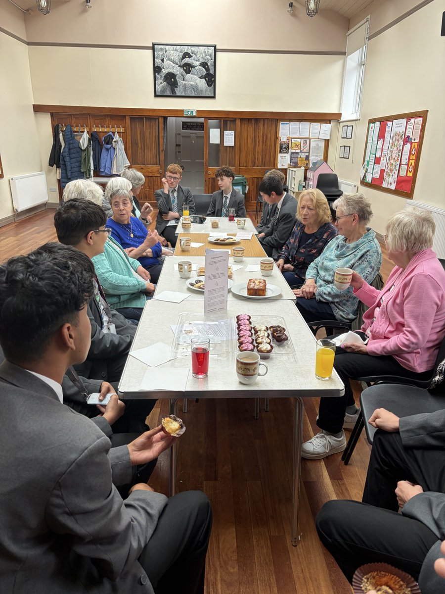 SharplesSchool's tweet photo. This afternoon, we took Year 9 to the local Talking Tables group. It was fantastic to have a cup of tea and a chat with members of the Sharples community.💜 https://t.co/dd3p3M6l8H