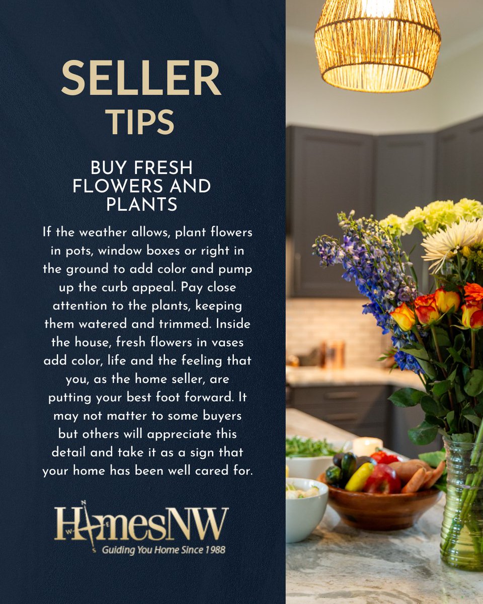brucelystad's tweet photo. Seller Tips - June

BUY FRESH FLOWERS AND PLANTS 
.
.
.
.
#BruceLystad #JohnLScott #HomesNW #Eastside #RealEstate #SellerTips https://t.co/0LQVO65gqg
