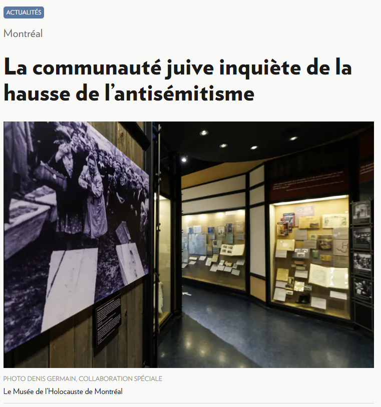 CIJAQC's tweet photo. "Selon Statistique Canada, le nombre des crimes haineux à caractère antisémite a presque triplé entre 2020 et 2024, passant de 331 à 920 incidents. Durant la même période, les crimes haineux toutes catégories confondues ont augmenté de 169 % au pays."

"Mais c’est la disproportion qui frappe le plus. Les Juifs représentent 1 % de la population canadienne. Pourtant, en 2024, ils étaient la cible de plus des deux tiers de tous les crimes haineux à caractère religieux déclarés par la police."

https://t.co/NlIfRkWPMH

#polqc #polmtl #polcan #assnat