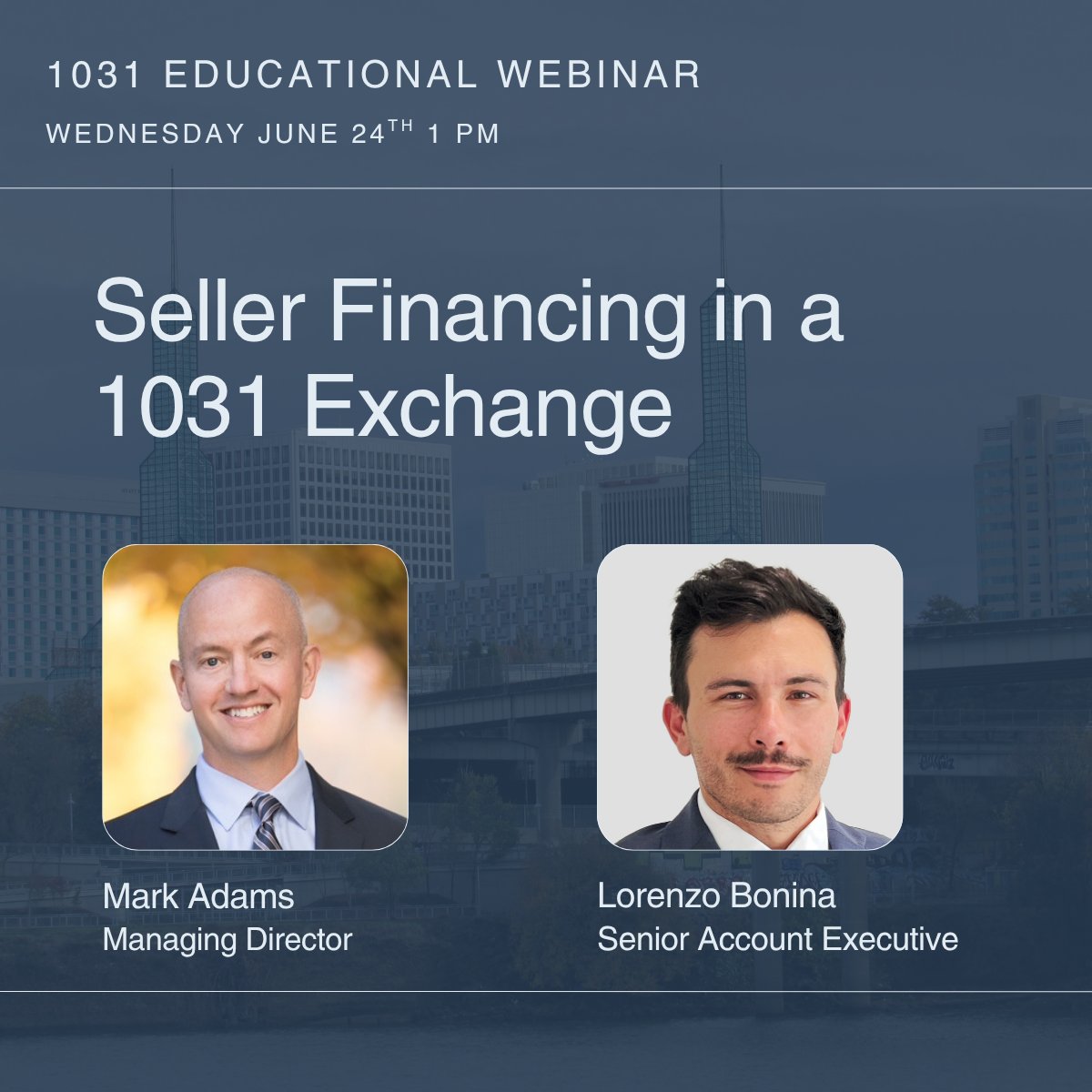 Accruit's tweet photo. Join Accruit's Mark Adam, and Lorenzo Bonina for an educational webinar exploring how seller financing strategies can be integrated with 1031 exchanges to create flexibility, preserve tax benefits, and help investors achieve their goals.

Register here https://t.co/Qa2cnx3k9R https://t.co/TsCOCkKJPk
