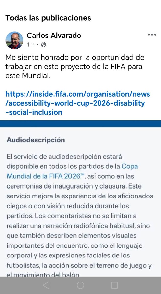 RedInfoSol's tweet photo. El cronista y relator salvadoreño Carlos Eduardo Alvarado radicado en Dallas EEUU, dice sentirse honrado de ser parte del equipo de FIFA qué narrará los partidos de la Copa del Mundo 2026 a la población ciega. Alvarado se siente honrado de este reto difícil. https://t.co/DR9Rl79Vyt