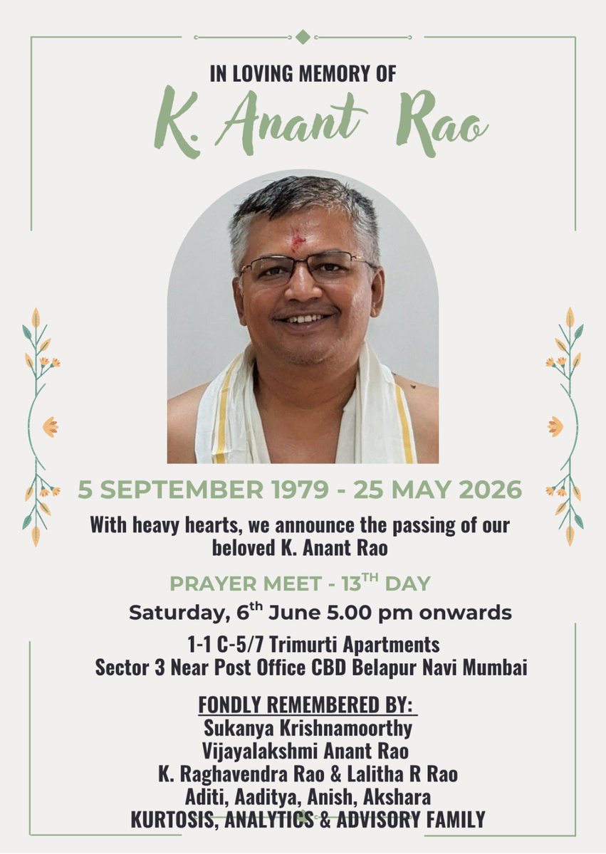 vwagh21's tweet photo. @KAnantrao  it is too early Gurji🙏🙏🙏🙏 https://t.co/DOou2jrC1Q