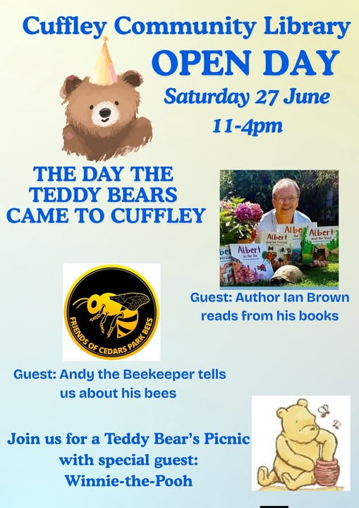IanBrownTV's tweet photo. In #LibrariesWeek please support these local assets. On June 27 we'll be at one of our childhood libraries in #Hertfordshire with #ALBERTthetortoise #HuggnBugg #storytime for #Cuffley #CommunityLibrary #OpenDay. #Storytelling #yetis #dinosaurs + giveaways https://t.co/Olqfb5dRZA https://t.co/WF38sH3tr8