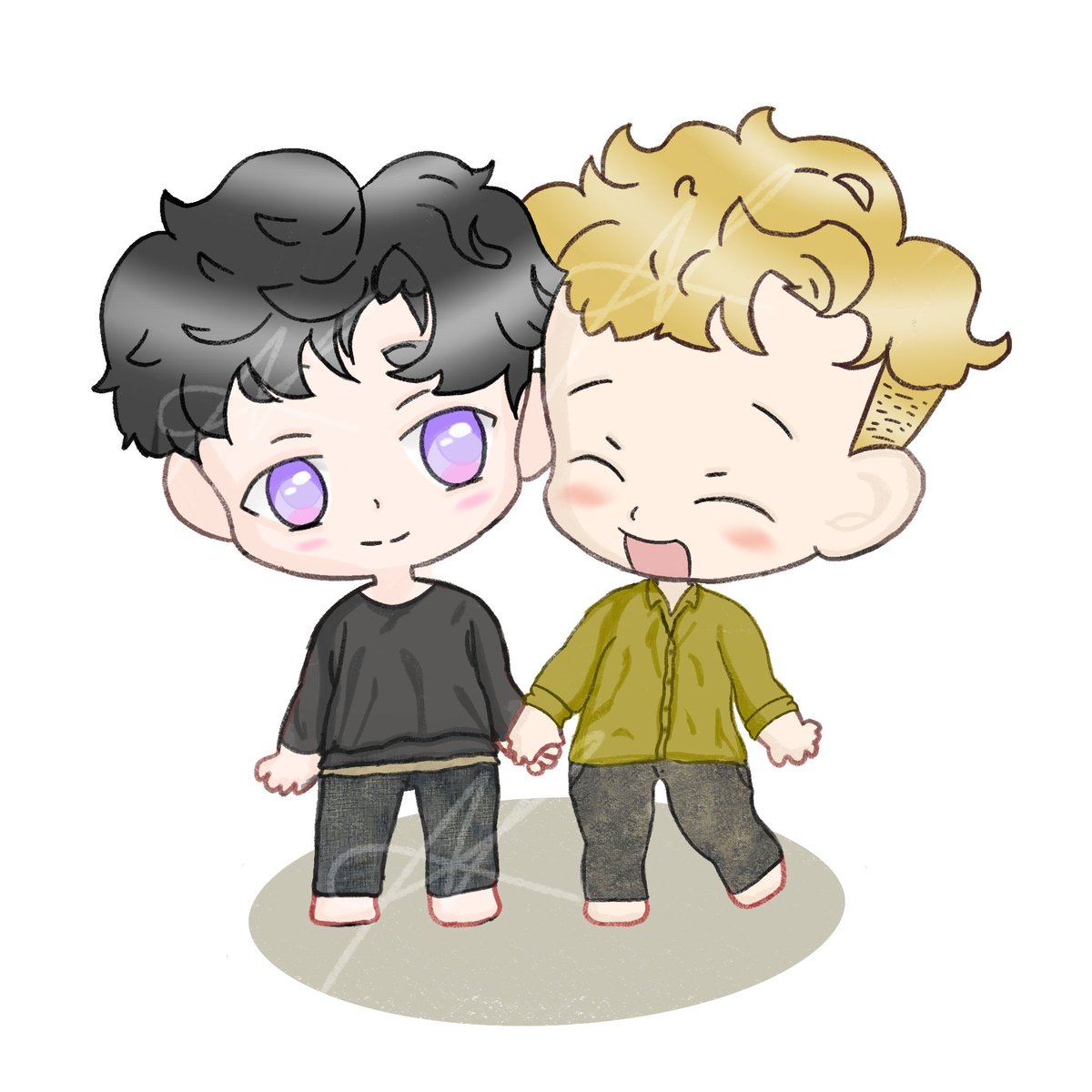 mourrly's tweet photo. malam ini gambar main couple-nya manhwa KMIYC, SIAPA YANG NGIRA BAKAL SELUCU INI? anw aku lupa warna aslinya celananya josh, jadi agak ngasal https://t.co/zwgOJkoaQz