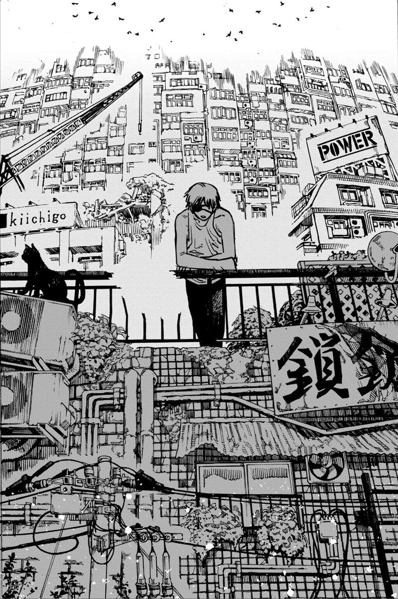 TatsukiFujimoto's tweet photo. Chainsaw man Volume 1 (first vol) and 24 (last vol)  inside covers 

Vol 1                                   vol 24 https://t.co/DPfeBS1m4N