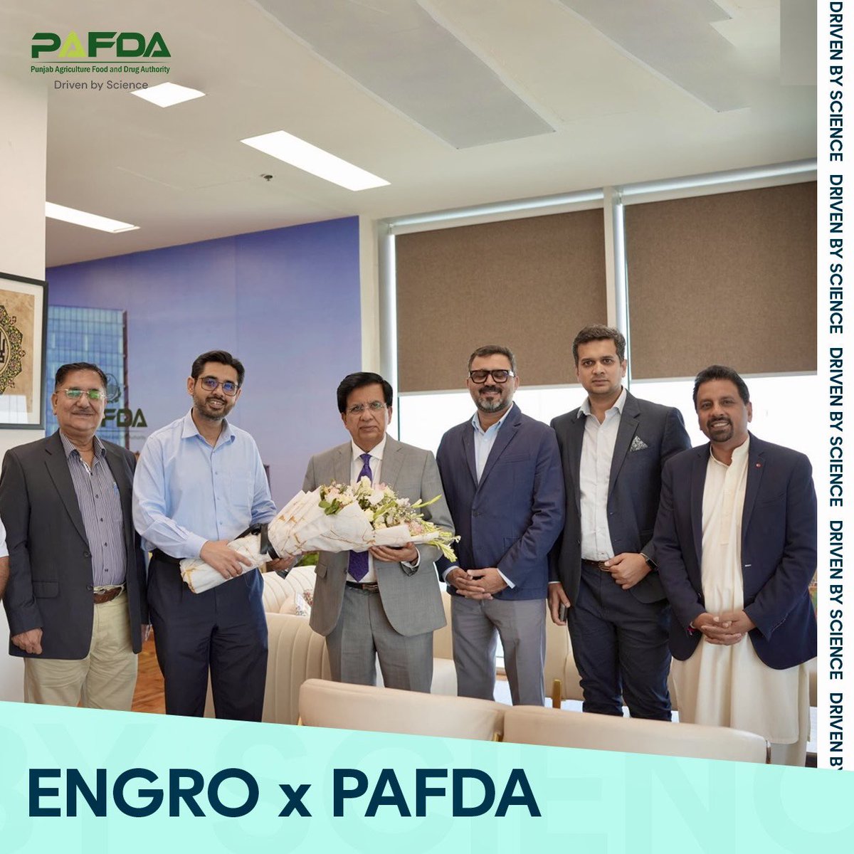 PAFDA_Official's tweet photo. PAFDA had the pleasure of hosting a delegation from Engro Fertilizers led by Mr. Atif Mohammad Ali, Vice President Commercial Divison, for a productive meeting with the Director General.
The discussion focused on PAFDA’s role in ensuring quality and compliance across sectors. https://t.co/u9HzP4wA1U