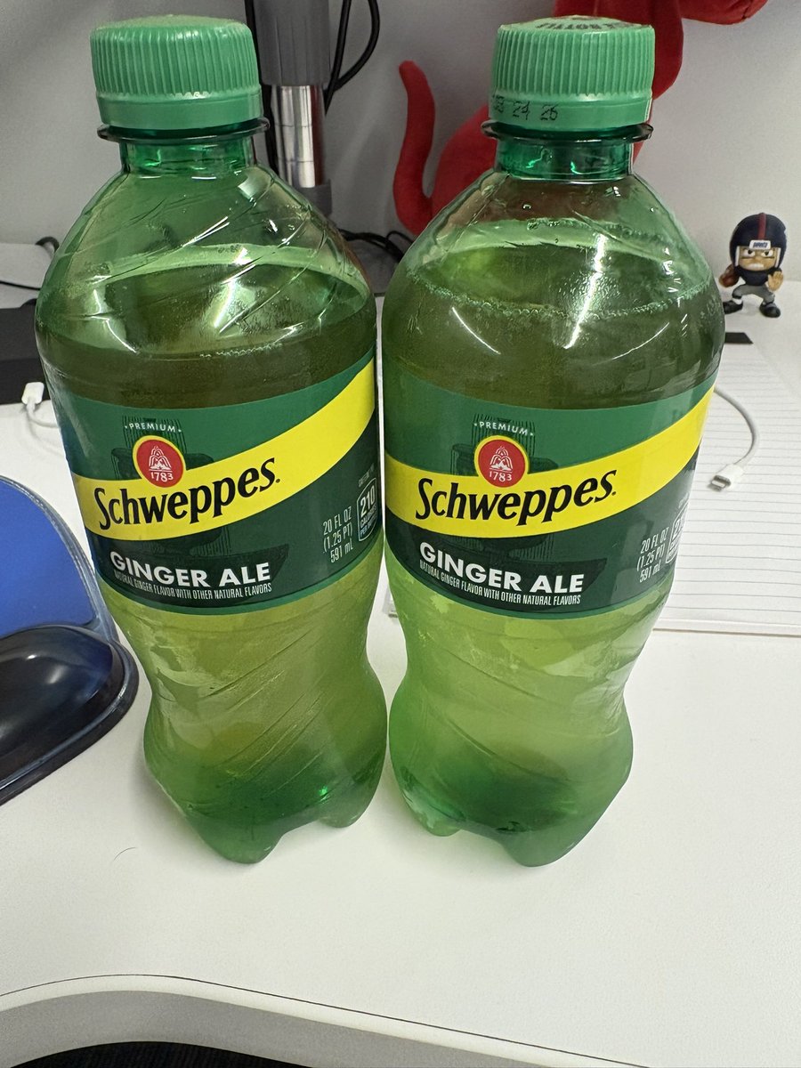 JSSports25's tweet photo. @Schweppes just got two bottles from the same machine. Both unopened but one has more ale of the ginge than the other. Riddle me that and also you should verify this account if it’s actually you guys. I’d also like a life supply and sponsorship, thank you in advance https://t.co/XxSmROL9jK