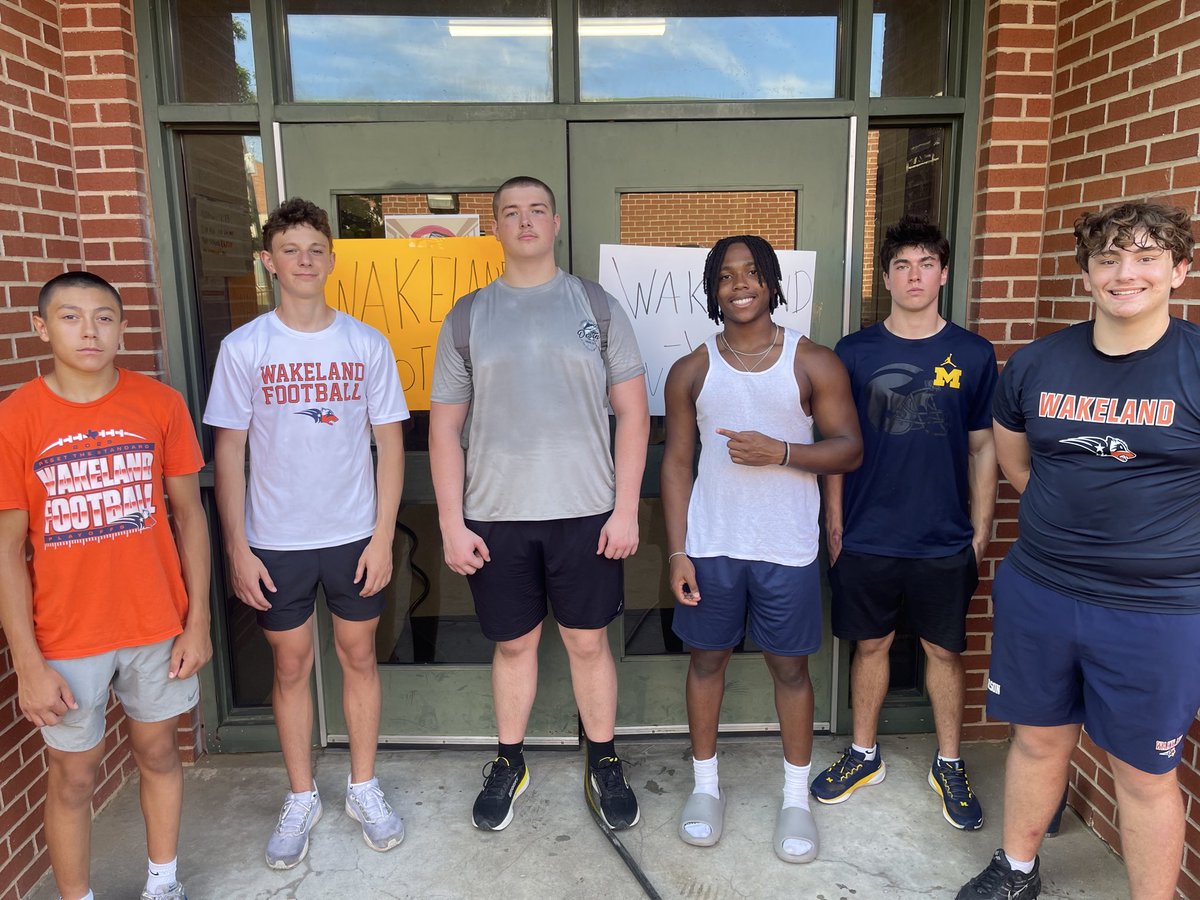 WakelandFTball's tweet photo. Shout out to @WakelandHS S&amp;C camp week 1 Wolverines of the Week!
#TWSWBC
#WEoverme https://t.co/uXU97gP49l