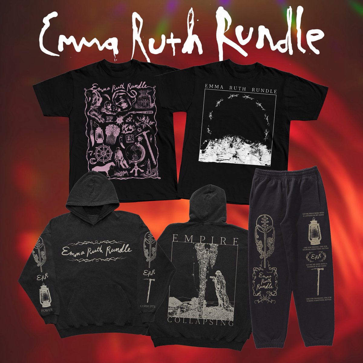 skinmeadow's tweet photo. honored to say i designed a handful of things for the almighty EMMA RUTH RUNDLE and her new record THESE KILLING TIMES that is out september 18th

all available now in both the us via hellomerch and uk/eu via evilgreed https://t.co/xN5TsRsGMx