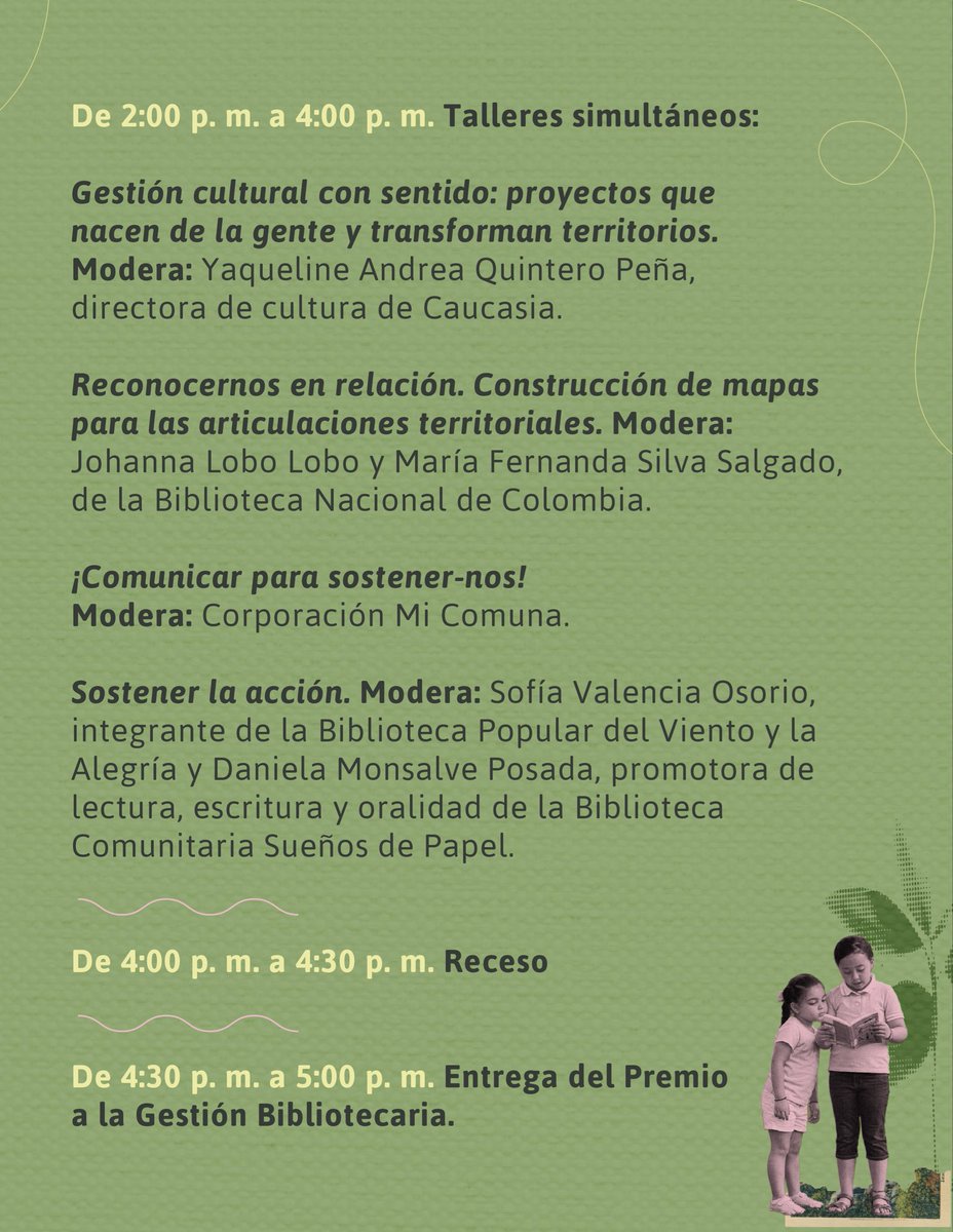 BibliotecasMed's tweet photo. ¡Participa en las charlas y talleres del 11.º Encuentro de Bibliotecas Populares y Comunitarias! Será una oportunidad para reconocer experiencias, compartir aprendizajes y seguir tejiendo en colectivo. 🧶 Entrada libre con inscripción previa aquí: 👉🏼 https://t.co/PGTVuesP7G https://t.co/wYTMCjcVIh