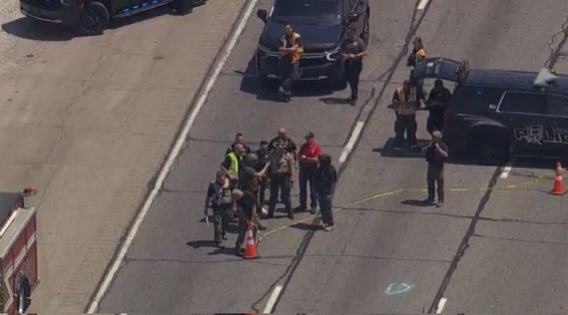 CourtSpinelliTV's tweet photo. #BREAKING: Eisenhower Expressway (I-290) remains closed in both directions due to an investigation involving bomb technicians and investigators from several agencies near Mannheim. Authorities confirm a person is dead inside an SUV. @WGNNews @WGNMorningNews