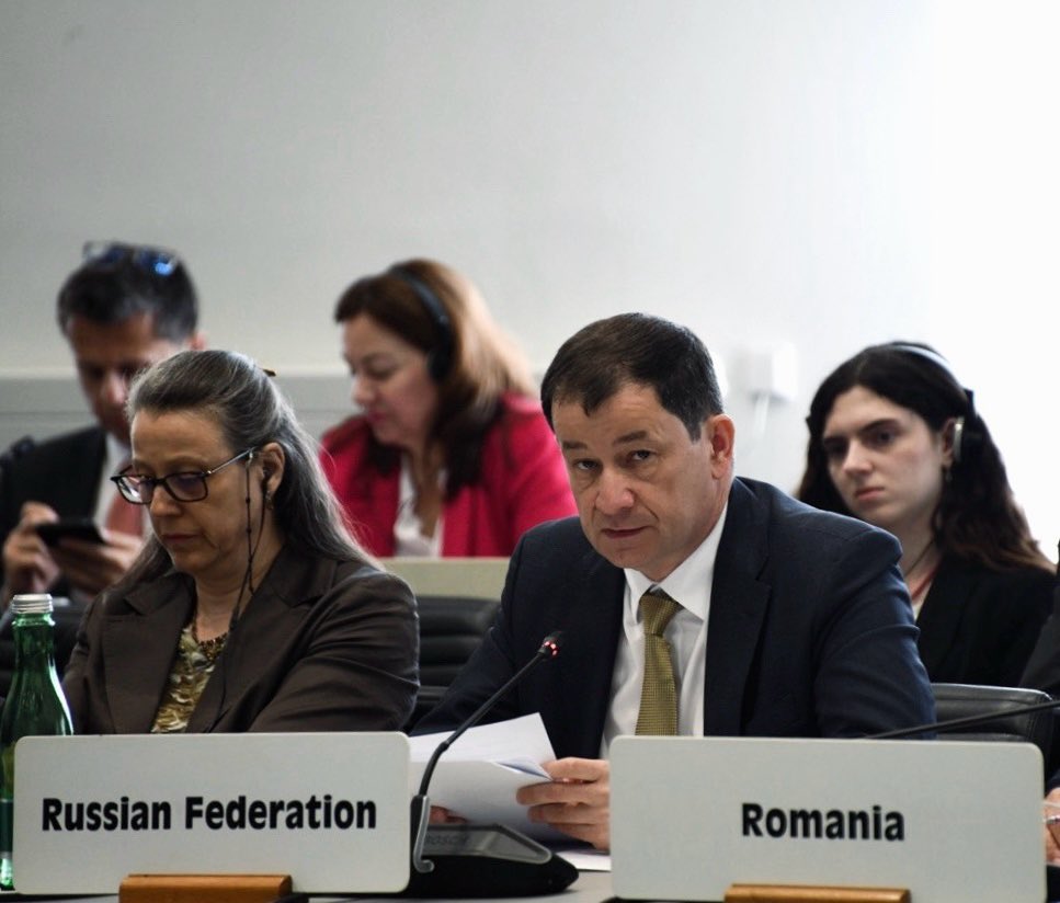 RF_OSCE's tweet photo. 🎙️ Statement by Dmitry #Polyanskiy at the OSCE Permanent Council Meeting, 
4 June 2026

• Europe and NATO are deliberately blocking a peaceful settlement, increasing military activity near Russia's borders

• Zelensky reburied Nazi criminal Melnyk and named a Ukrainian Armed Forces unit "UPA Heroes"

• A "Roland" battalion has appeared in the Ukrainian Armed Forces — an exact copy of a Nazi battalion from 1941

• 3 June — a massive drone attack on St. Petersburg, launched, according to media reports, from the Baltic states and NATO ships

• The Russian Armed Forces are launching systematic strikes against military targets in Ukraine. Whether targets on NATO territory will be among them depends only on you

• The massacre in Starobelsk — 21 dead teenagers. Western media and the OSCE remain silent

• 31 May — a strike on a residential building in Henichesk, a five-year-old child was killed

• 3 June — a strike on a passenger bus in Yenakiyeve, 8 dead

• In one week — 3,750 munitions against civilian targets in Russia, 35 killed, 180 wounded

• A kamikaze drone struck the engine room of power unit No. 6 at the Zaporizhzhia NPP — 10 meters from the reactor. The OSCE remained silent

Read the full text: https://t.co/SfdfqiGf5Z