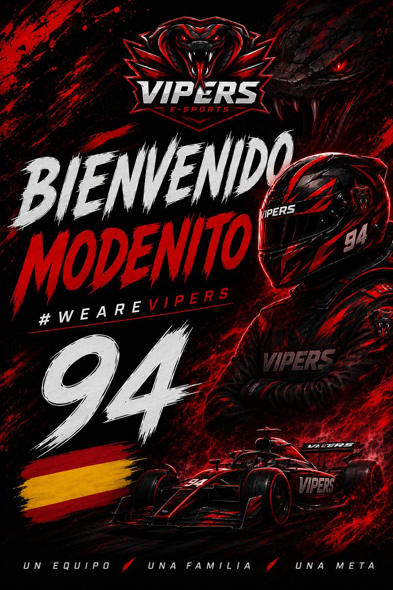 VIPERSESPORTSF1's tweet photo. 🐍🔴𝐍𝐔𝐄𝐕𝐎 𝐅𝐈𝐂𝐇𝐀𝐉𝐄 🔴🐍

Damos la Bienvenida a @Esteban90097360 al equipo de F1 26. Seguimos progresando 🔝 https://t.co/Ify56Qu1ex