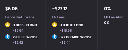 winux95's tweet photo. 🥴Is there anything still printing gains in crypto?
😎Decent pairs but small liquidity pools. Like $BNB  / $ROSE on $CAKE

It may show 0% APR as there is no volume on the day. Good sign. May print 5X. Experiment with tiny amounts. Impermanent loss will bite. https://t.co/4pcni5EDVt