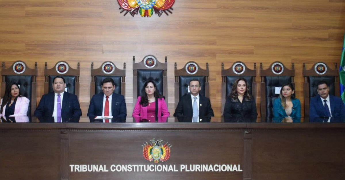 TSEBolivia's tweet photo. #TSEInforma | La vicepresidenta del TSE, Ximena Camacho, participó en el homenaje por el 28.º aniversario del TCP, destacando su rol en la defensa de la CPE y la protección de los derechos fundamentales. 🏛️📌 https://t.co/lsw6tbnwph