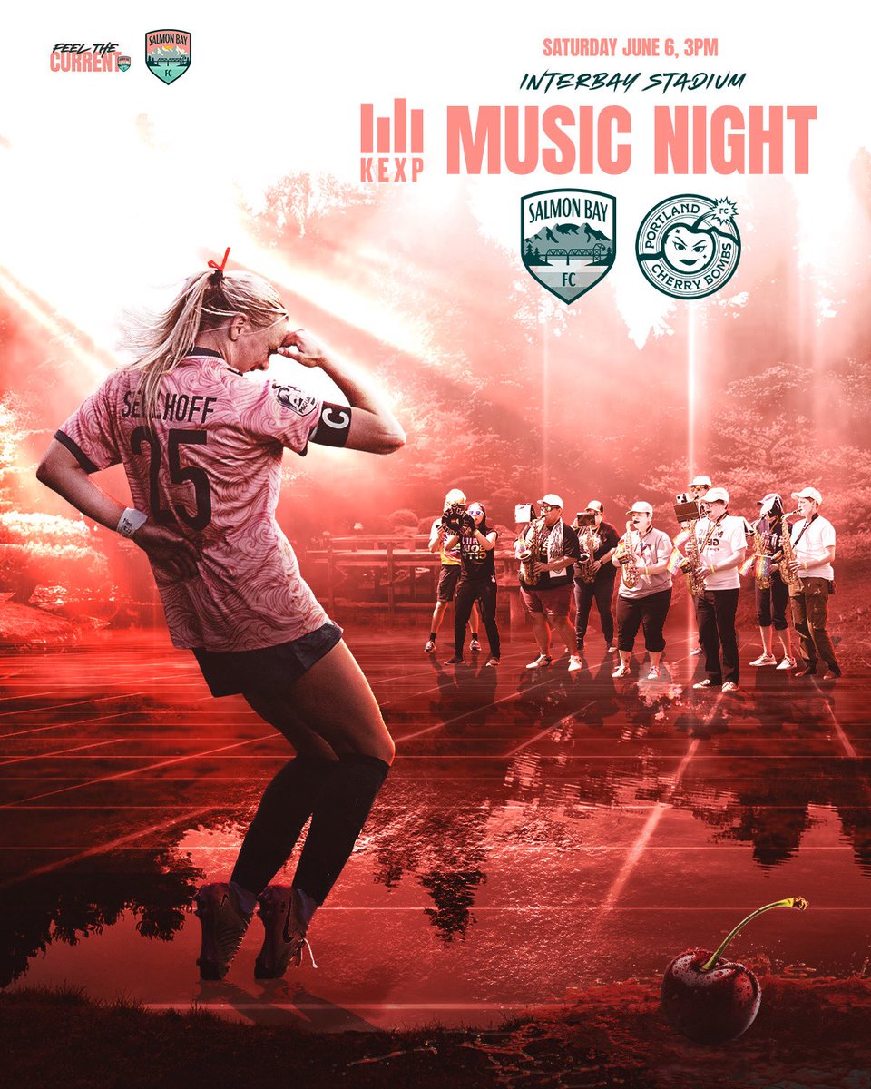 SalmonBayFC's tweet photo. 🎶 Music Night presented by @kexp

⚽ Salmon Bay FC 🆚 Portland Cherry Bombs FC
🗓️ Saturday, June 6th
📍 Interbay Stadium
🕰️ Gates open at 1:30
⏰ Kickoff at 3:00

🎟️ Get single-match tickets or the doubleheader bundle: https://t.co/G4tkrgJQrc

📰 Preview:
https://t.co/M4JCFzMyUi https://t.co/HxF8ncNtPp
