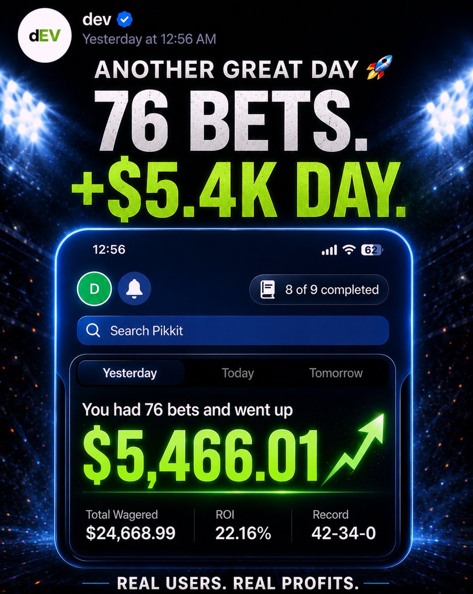 PickTheOdd's tweet photo. Proven Results from PTO users! 👇

+$8,240 ✅
+$1,068 ✅
+$4,906 ✅
+$5,466 ✅

Using an Odds Screen, Arbitrage &amp; +EV tool can turn betting into a data-driven, long-term profit strategy. https://t.co/yXSuIyHq6Z
