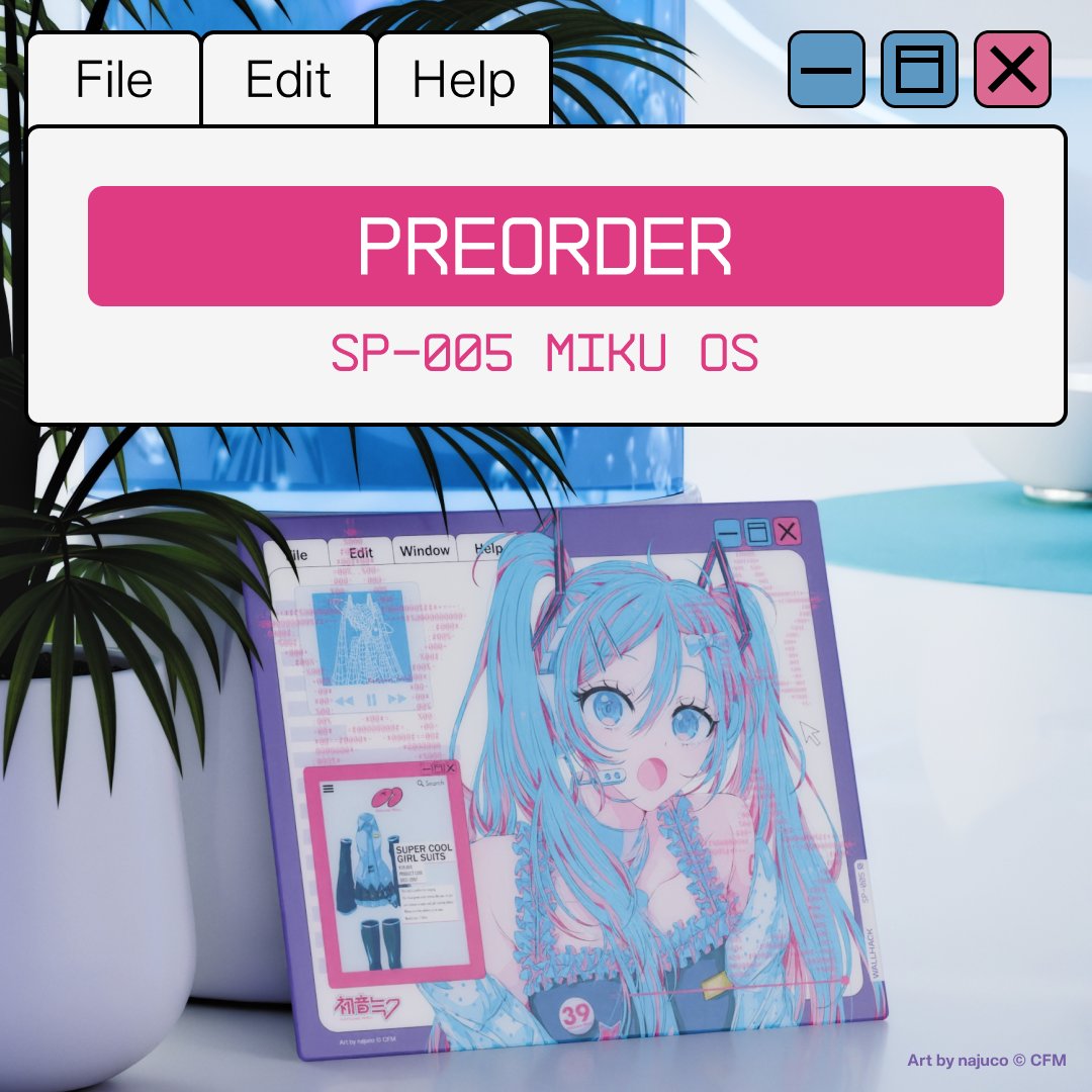 WallhackHQ's tweet photo. SP-005 Miku OS - Pre Order USA Only live in 24 hours

You wanted it back, which means we made a Miku OS pre-order that will be open for 6 days in the US, starting tomorrow (4th of June). Orders are shipped in the order they’re placed

More Information on the Pre order on our Website.