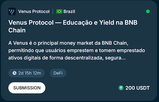 ParaBuilders's tweet photo. Sei que hoje é feriado, mas não poderia de deixar de lembra-los que ainda temos campanha ativa dentro da @nidodotglobal pela @VenusProtocol. 

200$ em premiação aonde 13 pessoas levarão a boa pra casa. 

Clique no link abaixo e participe. https://t.co/21cKgddQcu