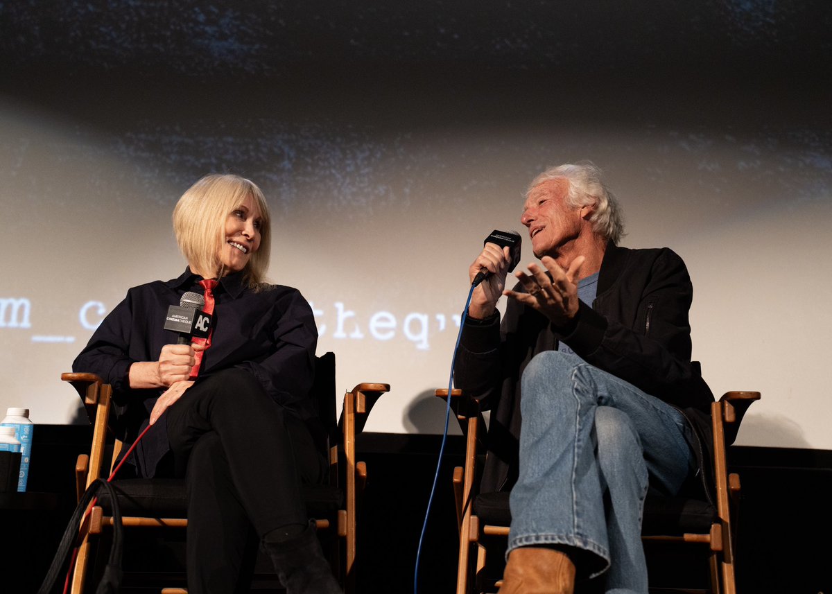 am_cinematheque's tweet photo. “I see in Black and White.” 🖤🎥🤍 Q&amp;A with cinematographer Roger Deakins &amp; James Ellis Deakins for the Coen Brothers’ THE MAN WHO WASN’T THERE Theatrical World Premiere of the New Restoration Monday night at the Aero for ‘Bleak Week.’ https://t.co/N2ajKR0gbb