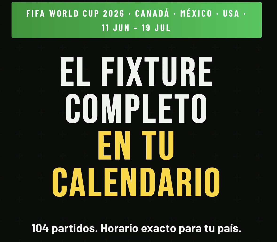 martcab's tweet photo. ⚽️ El fixture completo del Mundial 2026 en tu calendario —> https://t.co/oYfo3KCSEl https://t.co/bgzeaDNgA7
