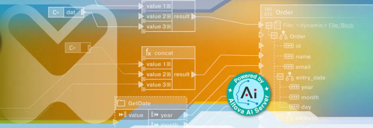 altova's tweet photo. Introducing Altova AI in MapForce for data integration and ETL: AI that reads your source and target data, generates the connections + transformations, and builds a working data mapping in minutes — with you reviewing every suggestion before it's committed. https://t.co/STNtWGw5wa