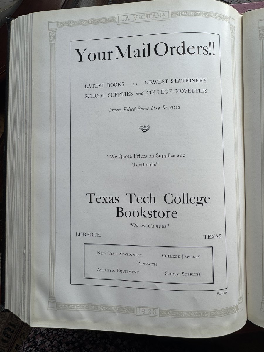 TTUAlumniAssoc's tweet photo. This week's Throwback Thursday takes us back to the early days of Texas Tech through the pages of the 1928 La Ventana. Nearly a century later, it's a reminder that while campus has changed, Red Raider pride has always been part of the story. #TBT #OneOfUs https://t.co/W201oi0lq4