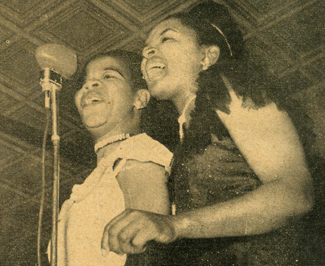 HistorySAZAR's tweet photo. The leading ladies of the Blues, Emily Kwenane and Dolly Rathebe, appeared together on the stage for the first and the last time in the history of the Ritz. November 1951. Credit: Drum Archives/BAHA https://t.co/XZ9tr31G7l