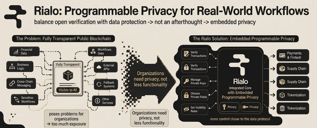 suhuweb3's tweet photo. Grialo!

Blockchain allows for a transparent view of everything that happens on the network, however, this can pose problems for organizations that work with financial data, business logic, or other types of sensitive workflows,  While they require a certain level of privacy, they still need to be able to verify these transactions.

Thus, the concept of programmable privacy provided by @RialoHQ becomes very relevant

Rialo is not considering privacy as an afterthought, instead they are embedding it into their network so that developers can choose what pieces of information will remain private vs what pieces will be visible.

In order for real world applications to work, the balance of being open only where required versus protecting data is important.
