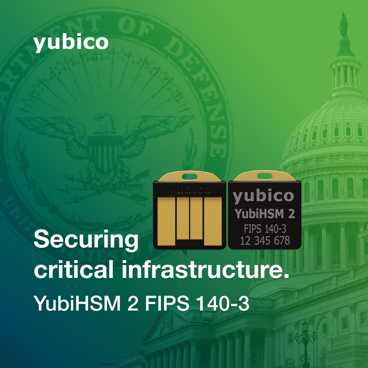 bryrei's tweet photo. Another FIPS 140-3 win: the YubiHSM 2 FIPS Series is officially validated. As organizations adopt #ZeroTrust, YubiHSM protects the cryptographic keys behind your infrastructure - ensuring hardware-backed security for critical systems and emerging AI workflows. Learn More: https://t.co/d0RWuZpAqY