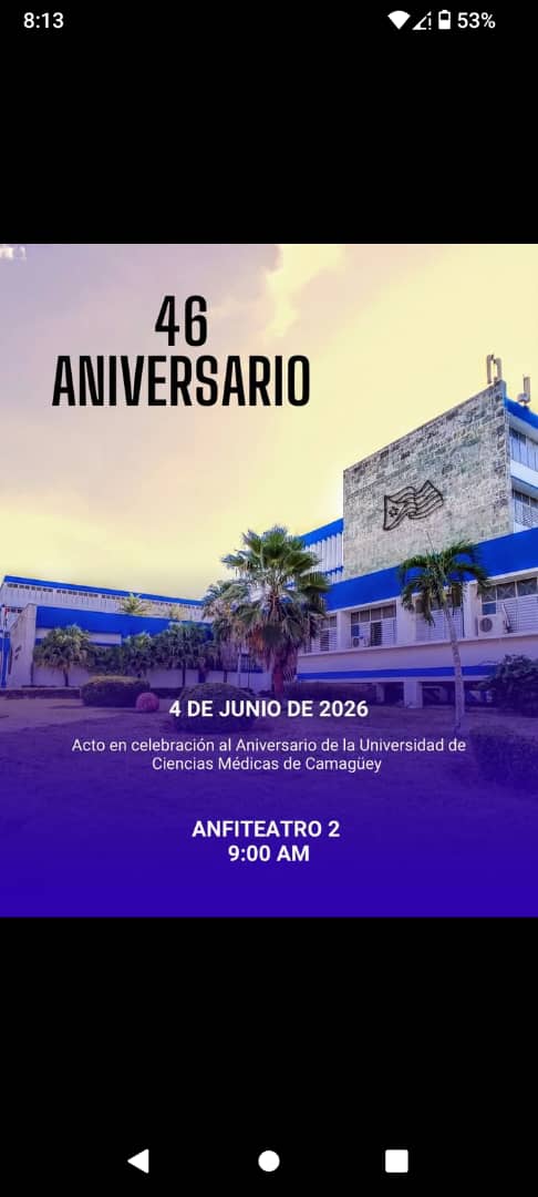 PadronPouz22802's tweet photo. Se cumplen 46 Años de la inaguración de la Universidad de Ciencias Médicas de Camagüey; esta casa de altos estudios a graduado a miles de médicos con excelente preparación profesional.
#CubaEstáFirme
#LaPatriaSeDefiende
#PorCamagüeyTodo https://t.co/77FgQrz3RR