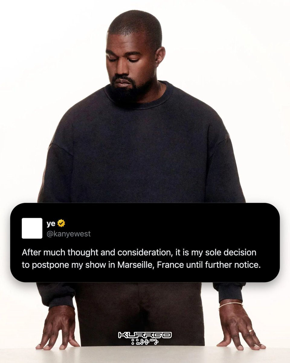 Kurrco's tweet photo. Ye's show in Marseille, France has now been officially canceled, following a previous postponement🇫🇷 https://t.co/7JFvZm1EIZ