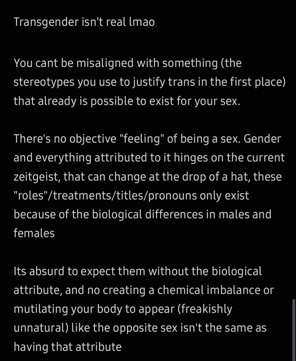 itsintherewith's tweet photo. @SFWsalesgirl There's no logical reason for transgender to be a thing whatsoever https://t.co/Av84rPQm8J