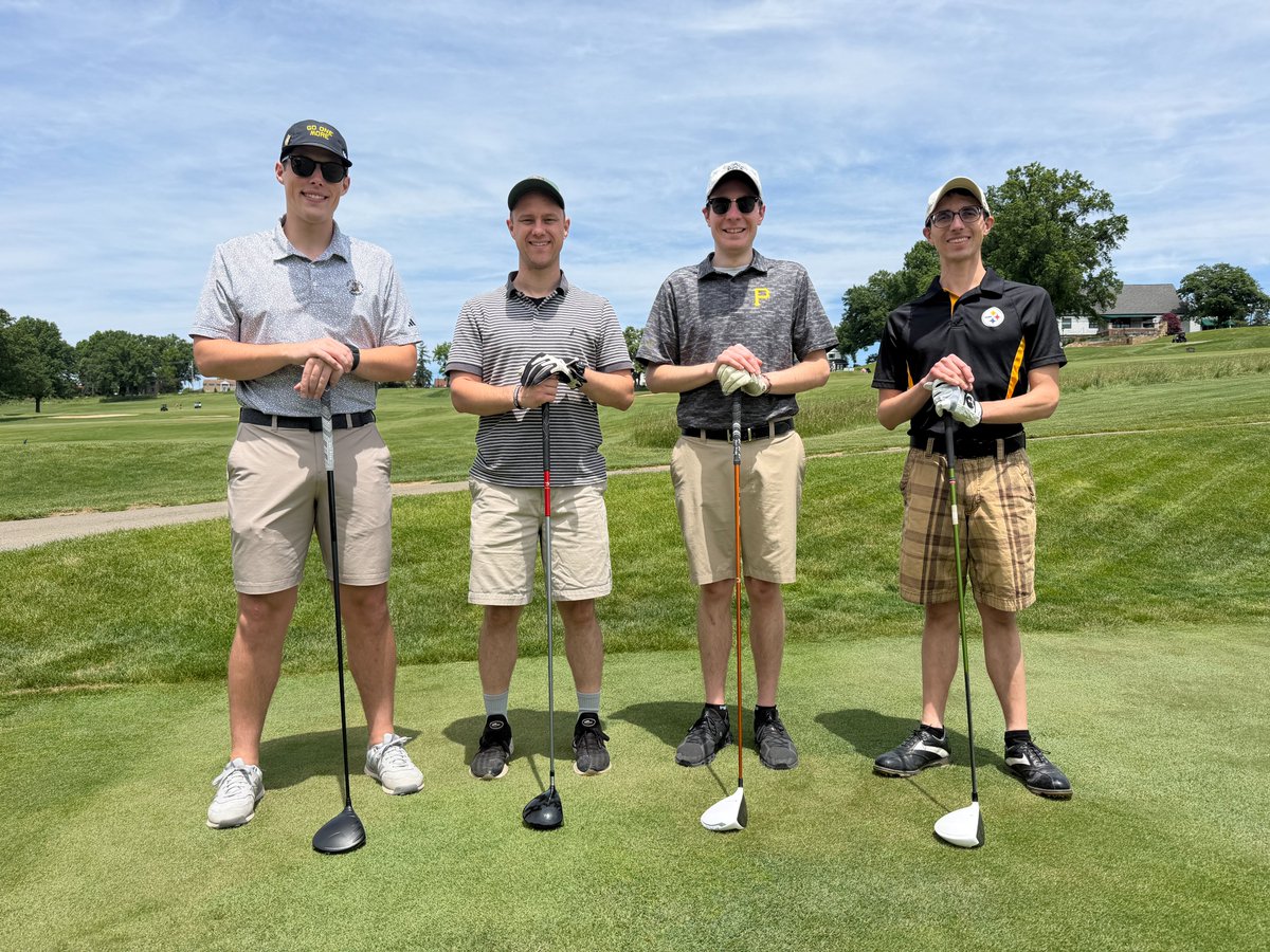 ferryelectric's tweet photo. Here’s a #ThrowbackThursday to the Annual Chimbote Golf Tournament from beautiful South Hills Country Club. We donated our foursome to four local seminarians who enjoyed a delightful day.  

(Left to right) Xavier Engle, Chris Baker, Colin Kulmoski, Nick Wytiaz https://t.co/7z5zKKbYX7